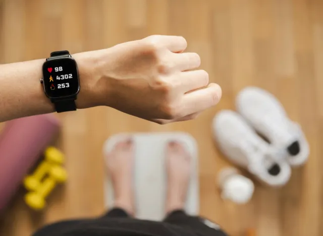 burning calories on a fitness tracker concept